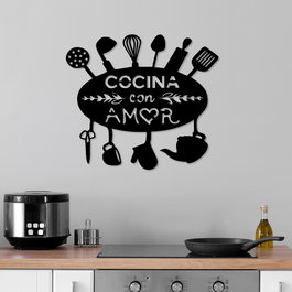 Wallity Cocina Con Amor Escultura de pared